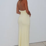 Took A Chance Halter Maxi Dress Lemon