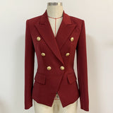 Designer Metal Lion Buttons Blazer