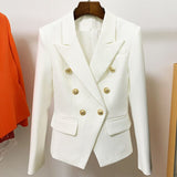 Designer Metal Lion Buttons Blazer