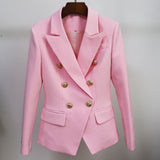 Designer Metal Lion Buttons Blazer