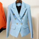 Designer Metal Lion Buttons Blazer