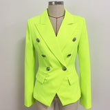 Designer Metal Lion Buttons Blazer