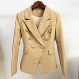 Designer Metal Lion Buttons Blazer