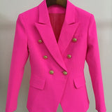 Designer Metal Lion Buttons Blazer