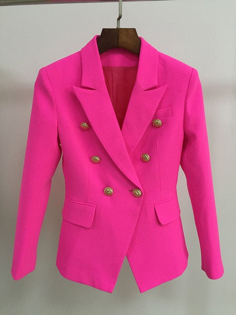 Designer Metal Lion Buttons Blazer