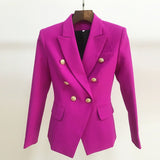 Designer Metal Lion Buttons Blazer
