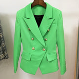 Designer Metal Lion Buttons Blazer