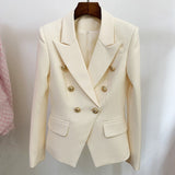 Designer Metal Lion Buttons Blazer