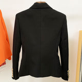 Designer Metal Lion Buttons Blazer