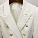Designer Metal Lion Buttons Blazer