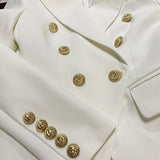 Designer Metal Lion Buttons Blazer