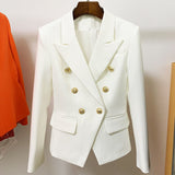 Designer Metal Lion Buttons Blazer