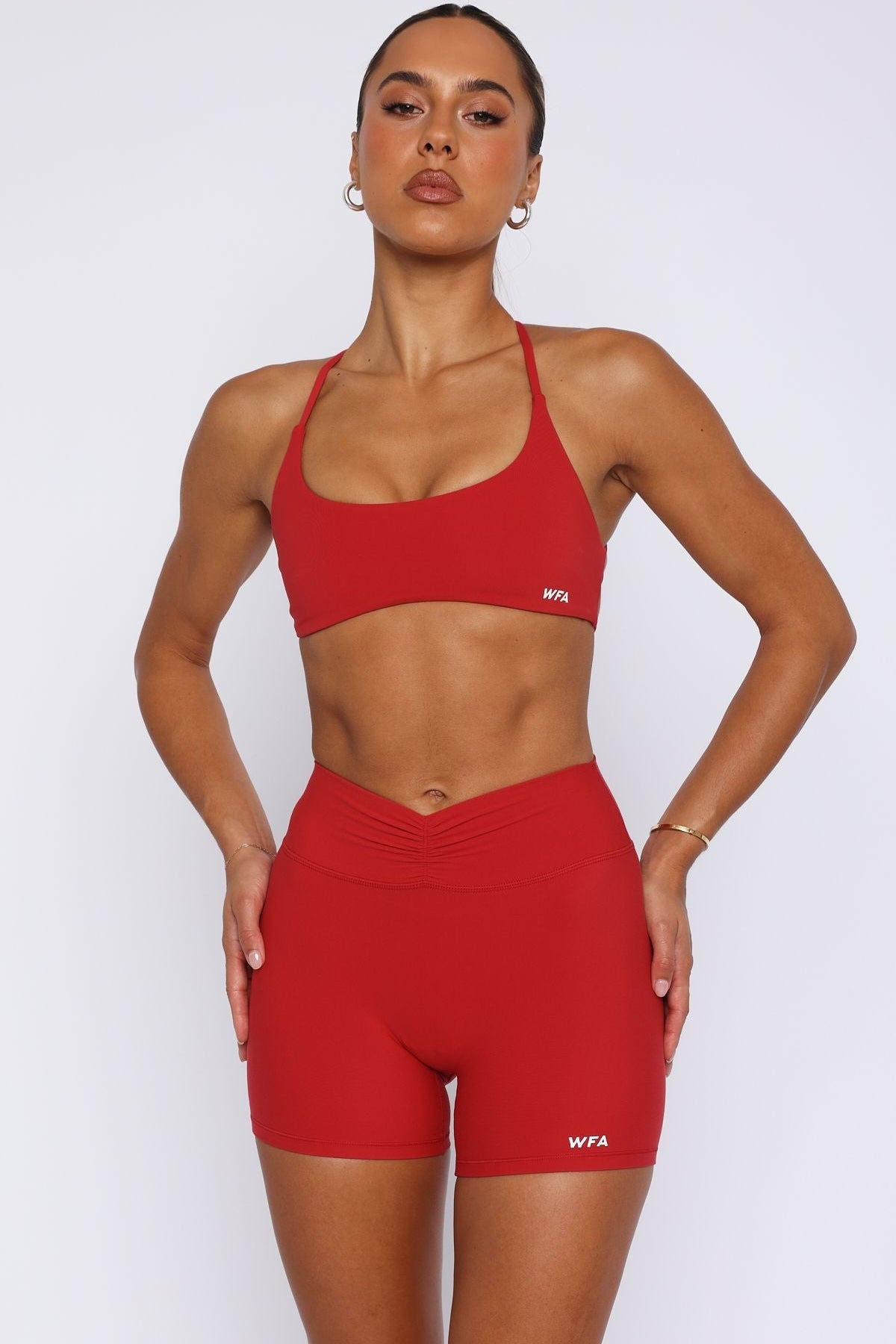 Radiate High Waisted Shorts Cherry Red