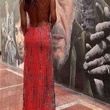 Stretch Lace-Up Sexy Casual Beach Female Boho Dress