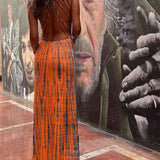 Stretch Lace-Up Sexy Casual Beach Female Boho Dress