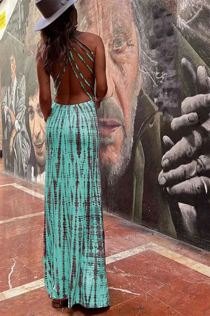 Stretch Lace-Up Sexy Casual Beach Female Boho Dress