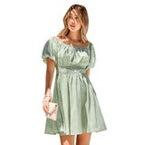 Plead Backless Short Off Shoulder Printed Waist Petite Beach Boho Dress