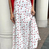Cherry A-shaped Fish Tail Patchwork Skirt
