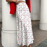 Cherry A-shaped Fish Tail Patchwork Skirt