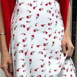 Cherry A-shaped Fish Tail Patchwork Skirt