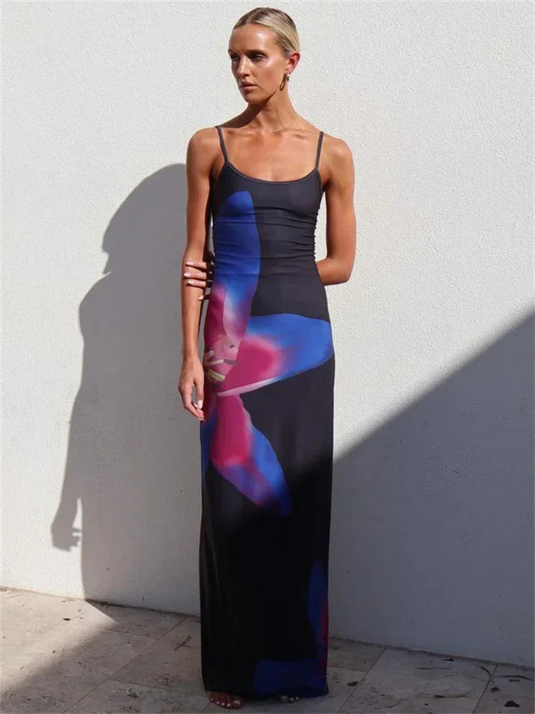 Summer Casual Bodycon Sundress Tossy Printed Long Boho Dress