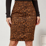 Leopard Print Official New Wrap Maxi Skirt