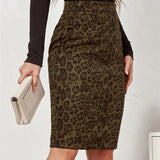 Leopard Print Official New Wrap Maxi Skirt