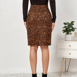 Leopard Print Official New Wrap Maxi Skirt