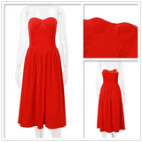 Summer High Elegance Shoulder Wrapped Chest Midi Dress
