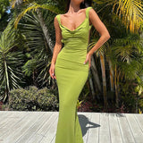 Sleeveless Backless Slim Fit Long Camisole Maxi Dress