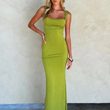 Sleeveless Backless Slim Fit Long Camisole Maxi Dress