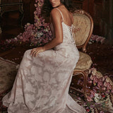 A-line Lace Spaghetti Strap Backless Nightclub Long Sexy Summer Maxi Dress