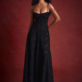 A-line Lace Spaghetti Strap Backless Nightclub Long Sexy Summer Maxi Dress