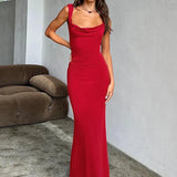 Bow Long Slim Bodycon Spaghetti Strap Backless Sexy Spring Summer Maxi Dress