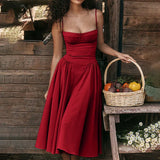 A-line Spaghetti Strapless Summer Backless Nightclub Sexy Long Midi Dress