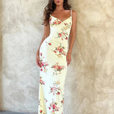 Long Spaghetti Strap Slim Bodycon Backless Nightclub Sexy Summer Maxi Dress