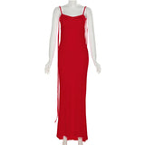 Long Spaghetti Strap Slim Bodycon Backless Nightclub Sexy Summer Maxi Dress