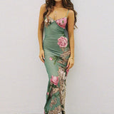 Long Spaghetti Strap Slim Bodycon Backless Nightclub Sexy Summer Maxi Dress