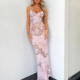 Long Spaghetti Strap Slim Bodycon Backless Nightclub Sexy Summer Maxi Dress