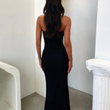 Long Slim Bodycon Spring Summer Backless Sexy Maxi Dress