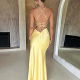 Long Slim Bodycon Spaghetti Strap Split Nightclub Sexy Spring Summer Maxi Dress