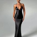Long Slim Bodycon Spaghetti Strap Backless Sexy Spring Summer Maxi Dress