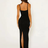 Long Slim Bodycon Spaghetti Strap Spring Summer Backless Sexy Party Maxi Dress