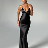 Long Slim Bodycon Spaghetti Strap Backless Sexy Spring Summer Maxi Dress