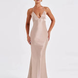 Long Slim Bodycon Spaghetti Strap Backless Sexy Spring Summer Maxi Dress