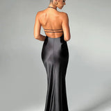 Long Slim Bodycon Spaghetti Strap Backless Sexy Spring Summer Maxi Dress