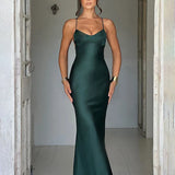Long Slim Bodycon Spaghetti Strap Backless Sexy Spring Summer Maxi Dress
