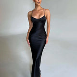 Long Slim Bodycon Spaghetti Strap Backless Sexy Spring Summer Maxi Dress