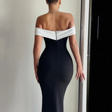 Off Shoulder Long Slim Bodycon Spring Summer Backless Nightclub Sexy Midi Dress