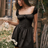 Square Collar Strapless Nightclub Sexy Party Spring Summer Mini Dress
